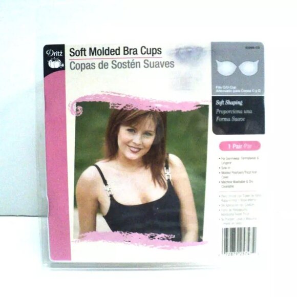 Dritz Solid Molded Bra Cups 1 Pair Fits C/D Cup Cream Swimwear, Formal Wear NEW - Picture 1 of 4
